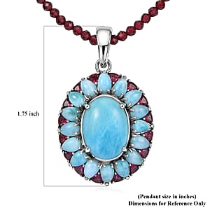 D'Joy Larimar Schmuckset ca. 50 cm 925 Silber Rhodiniert ca. 69,81 ct.