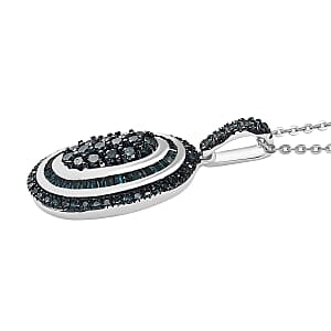 CULLINAN MINE - Blauer Diamant Schmuckset ca. 50 cm 925 Silber Rhodiniert ca. 1.00 ct