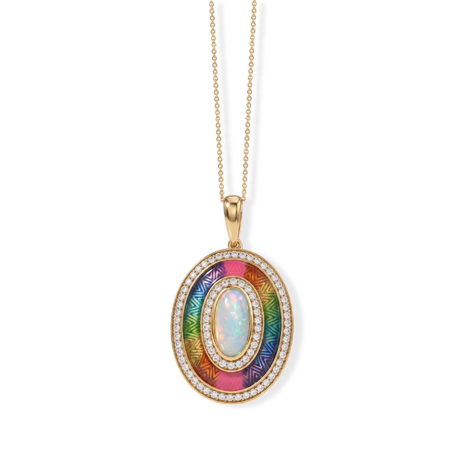 D'Joy AA Natürlicher, äthiopischer Welo Opal, Weißer Zirkon Schmuckset ca. 50 cm 925 Silber 750 Gelbgold Vermeil ca. 2.72 ct