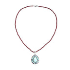 D'Joy Larimar Schmuckset ca. 50 cm 925 Silber Rhodiniert ca. 69,12 ct.