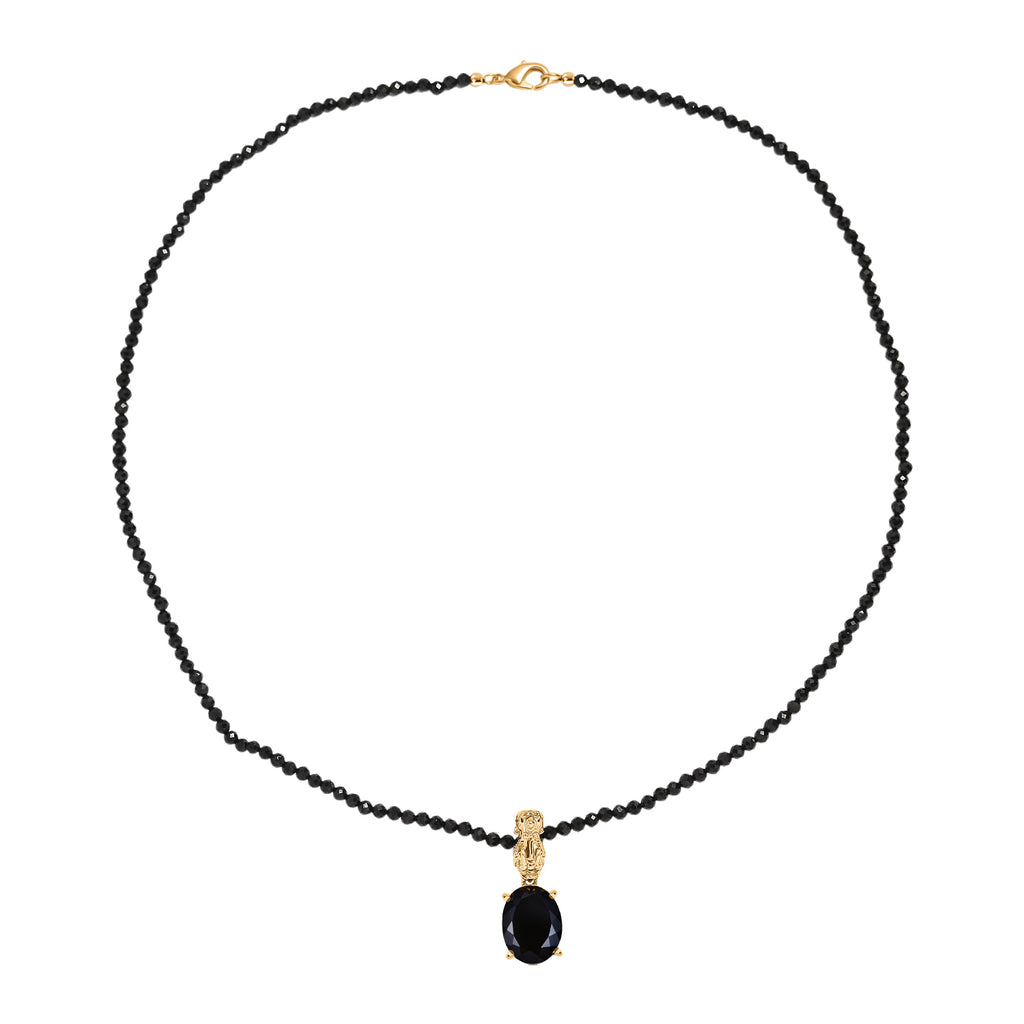 EVER TRUE AA Natürlich Schwarzer Obsidian, Schwarzer Spinell Schmuckset ca. 50 cm ca. 51.00 ct