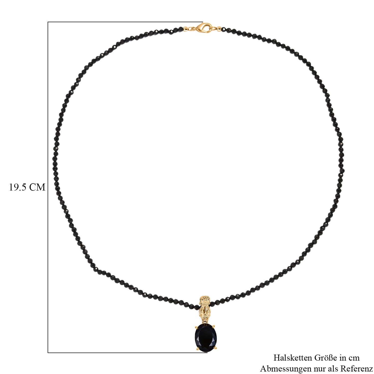 EVER TRUE AA Natürlich Schwarzer Obsidian, Schwarzer Spinell Schmuckset ca. 50 cm ca. 51.00 ct