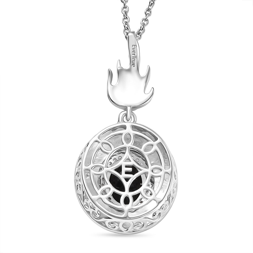 EVER TRUE AA Natürlich Schwarzer Obsidian, Weißer Zirkon Schmuckset ca. 50 cm ca. 2.32 ct