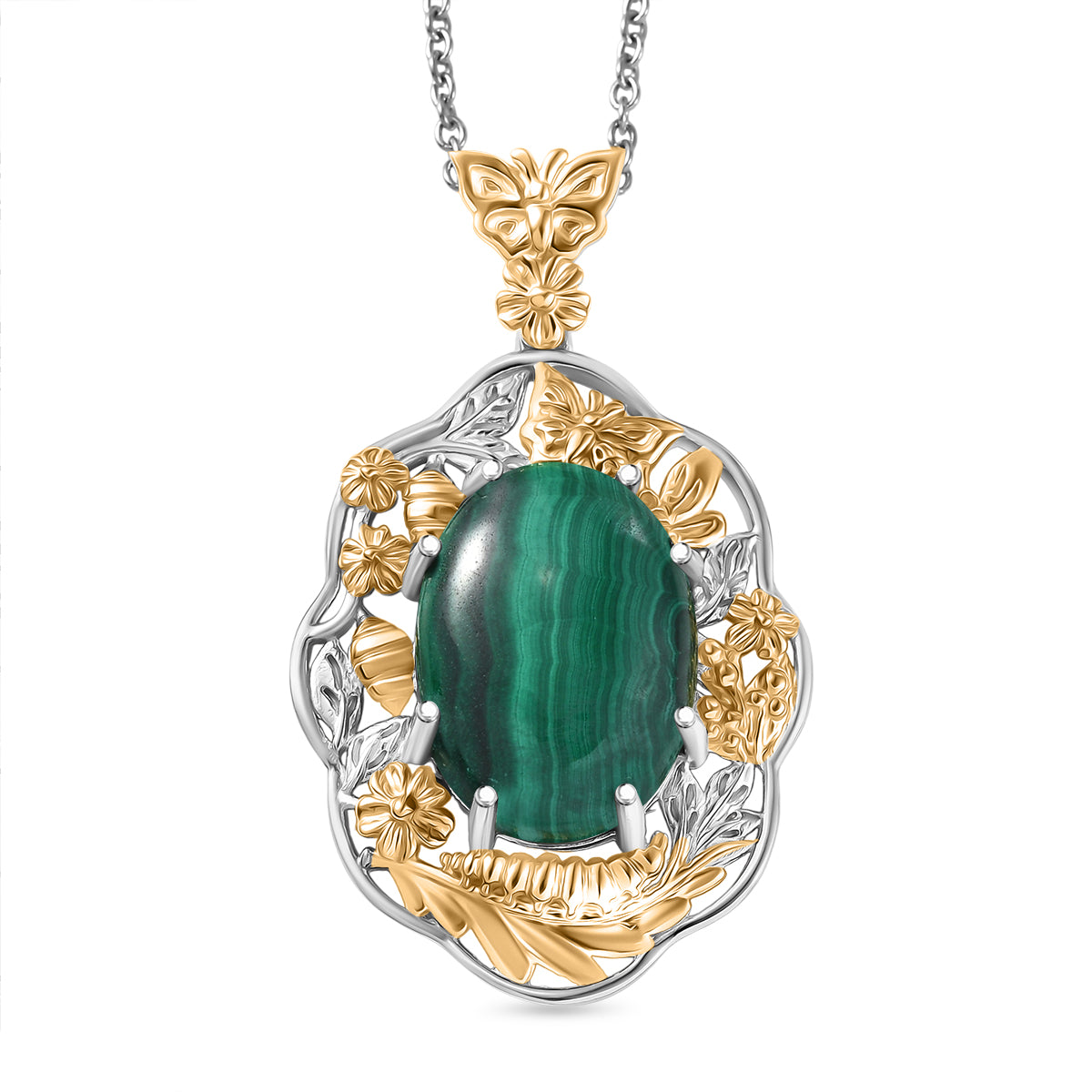 EVER TRUE AA Malachit Schmuckset ca. 50 cm ca. 14,75 ct.