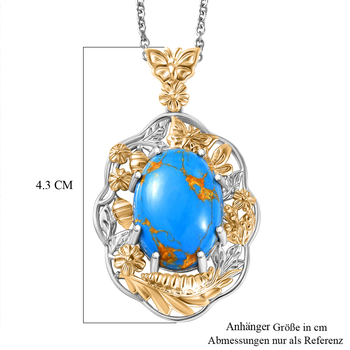 EVER TRUE AA Blauer Mojave Türkis Schmuckset ca. 50 cm ca. 11,15 ct.