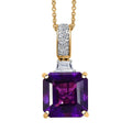 LUXURIANT DIAMOND - AAA Lusaka Amethyst, Lab Grown Diamant Schmuckset ca. 50 cm ca. 6,43 ct.