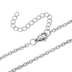 6er Set - Spiegel und 5 Mehrfarbige Kristall-Anhänger und Kette, Silberfarben 0.06 ct