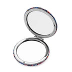 6er Set - Spiegel und 5 Mehrfarbige Kristall-Anhänger und Kette, Silberfarben 0.06 ct