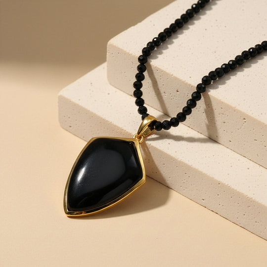 EVER TRUE AA Natürlich Schwarzer Obsidian, Schwarzer Spinell Schmuckset ca. 50 cm ca. 71.00 ct