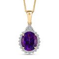 LUXURIANT DIAMOND - AAA Lusaka Amethyst, Lab Grown Diamant Schmuckset ca. 50 cm ca. 4,89 ct.