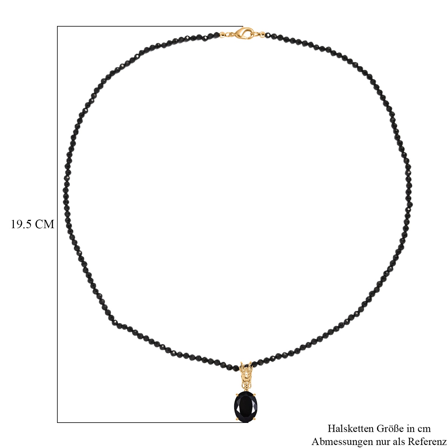 EVER TRUE AA Natürlich Schwarzer Obsidian, Schwarzer Spinell Schmuckset ca. 50 cm ca. 51.37 ct