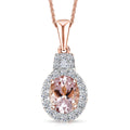 LUXURIANT DIAMOND - AAA Rosa Morganit, Lab Grown Diamant Schmuckset ca. 50 cm ca. 3,24 ct.
