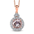 LUXURIANT DIAMOND - AAA Rosa Morganit, Lab Grown Diamant Schmuckset ca. 50 cm ca. 2,99 ct.