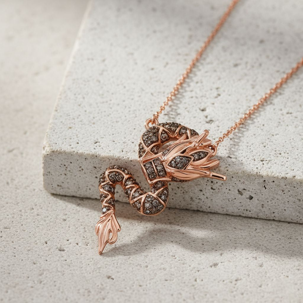 GP - Kanchanaburi Blauer Saphir, Natürlicher Champagner Diamant Schmuckset ca. 50 cm 925 Silber 750 Roségold Vermeil ca. 0,25 ct.