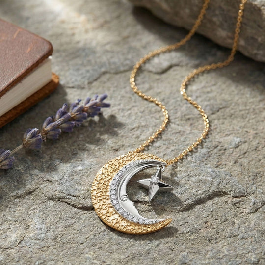 GP - Kanchanaburi Blauer Saphir, Weißer Diamant Schmuckset ca. 50 cm, 925 Silber Rhodiniert und 750 Gelbgold Vermeil ca. 0,15 ct.