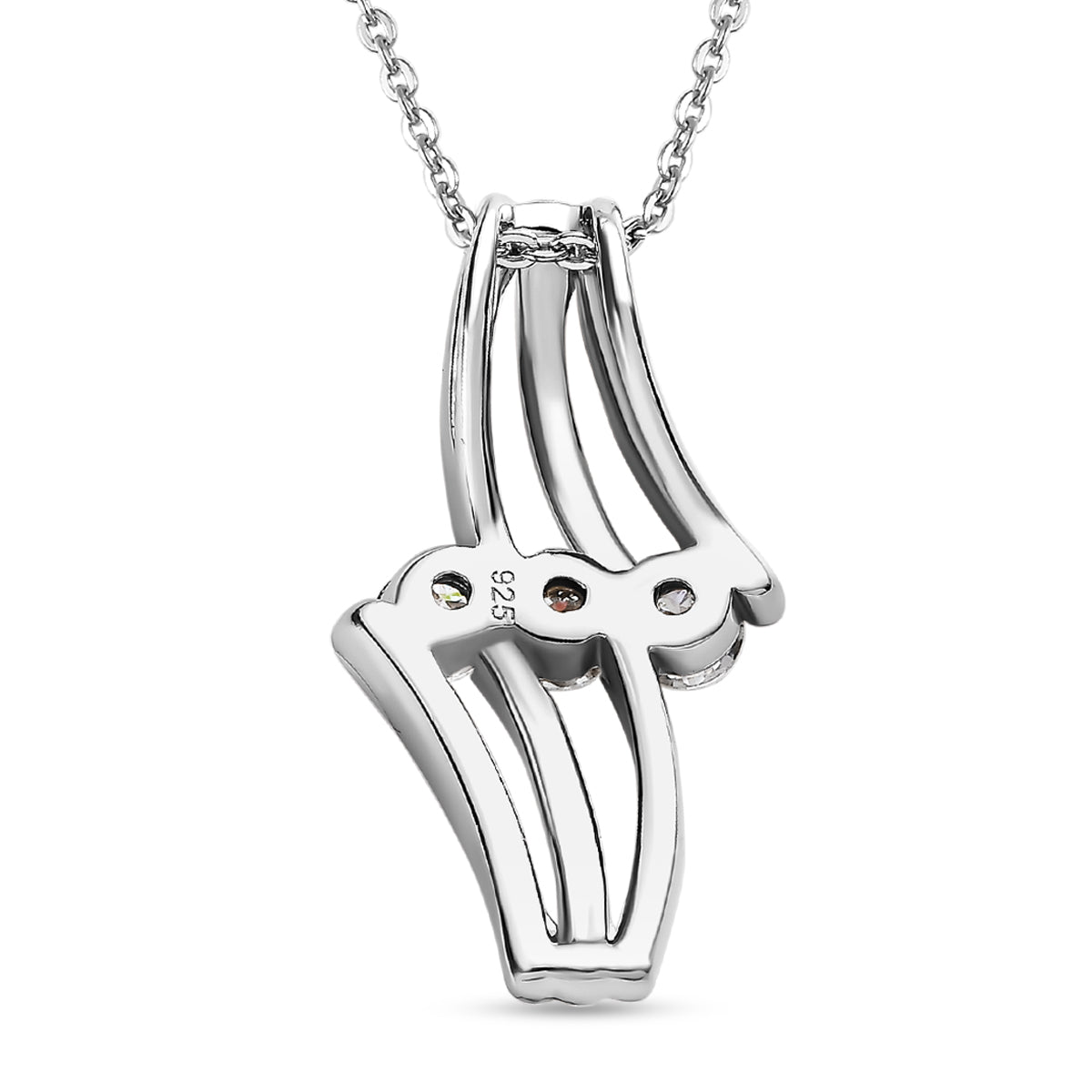 EVER TRUE Moissanit Anhänger mit Kette, ca. 50 cm Nickelfreies Messing, Dreifarbig, ca. 0.69 ct