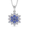 D'Joy AA Tansanit, Moissanit Schmuckset ca. 50 cm 925 Silber rhodiniert ca. 1,67 ct.