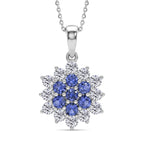 D'Joy AA Tansanit, Moissanit Schmuckset ca. 50 cm 925 Silber rhodiniert ca. 1,67 ct.