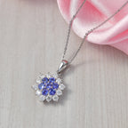 D'Joy AA Tansanit, Moissanit Schmuckset ca. 50 cm 925 Silber rhodiniert ca. 1,67 ct.