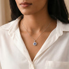 D'Joy AA Tansanit, Moissanit Schmuckset ca. 50 cm 925 Silber rhodiniert ca. 1,67 ct.