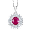 D'Joy AA Burmesischer Rubin, Moissanit Schmuckset ca. 50 cm 925 Silber Rhodiniert ca. 3,35 ct.