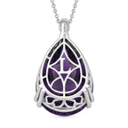 LUXURIANT DIAMOND - AAA Afrikanischer Amethyst, Lab Grown Diamant Schmuckset ca. 50 cm 925 Silber Rhodiniert ca. 25,09 ct.
