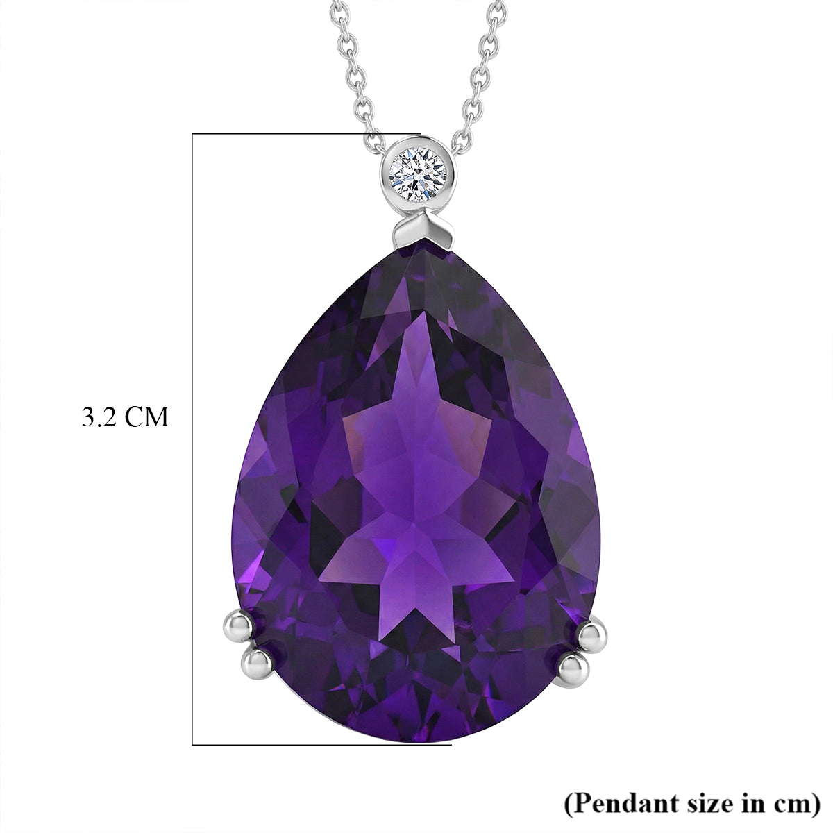 LUXURIANT DIAMOND - AAA Afrikanischer Amethyst, Lab Grown Diamant Schmuckset ca. 50 cm 925 Silber Rhodiniert ca. 25,09 ct.