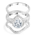 D'Joy Royal Bali Tropfenschliff Moissanit Ringe und Anhänger in 925 Silber