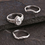 D'Joy Royal Bali Tropfenschliff Moissanit Ringe und Anhänger in 925 Silber
