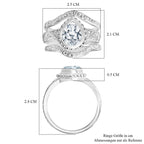 D'Joy Royal Bali Tropfenschliff Moissanit Ringe und Anhänger in 925 Silber