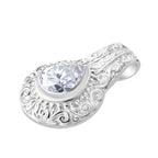 D'Joy Royal Bali Tropfenschliff Moissanit Ringe und Anhänger in 925 Silber