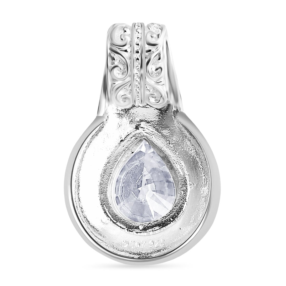 D'Joy Royal Bali Tropfenschliff Moissanit Ringe und Anhänger in 925 Silber