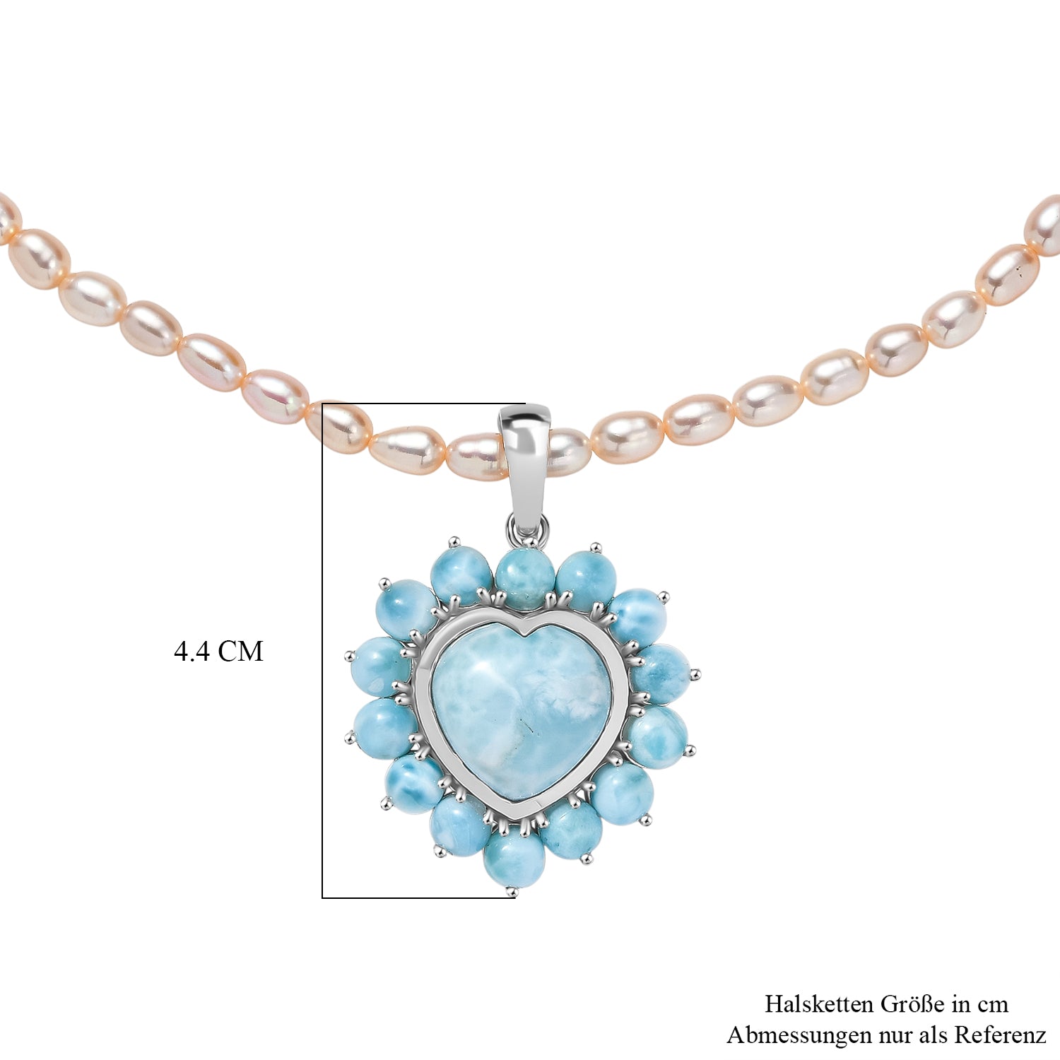 D'Joy Larimar Schmuckset ca. 50 cm 925 Silber rhodiniert