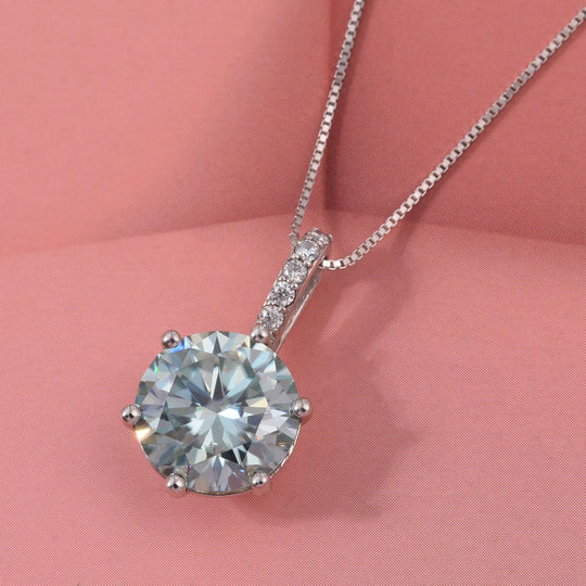 D'Joy Paraiba Moissanit, Moissanit Schmuckset ca. 50 cm 925 Silber rhodiniert ca. 3,54 ct.