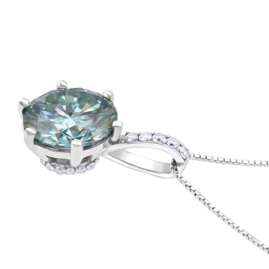 D'Joy Paraiba Moissanit, Moissanit Schmuckset ca. 50 cm 925 Silber rhodiniert ca. 3,54 ct.