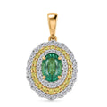 LUXURIANT DIAMOND - AAA Kagem Sambischer Smaragd, Lab Grown Gelb Diamant Schmuckset ca. 50 cm ca. 1,50 ct.