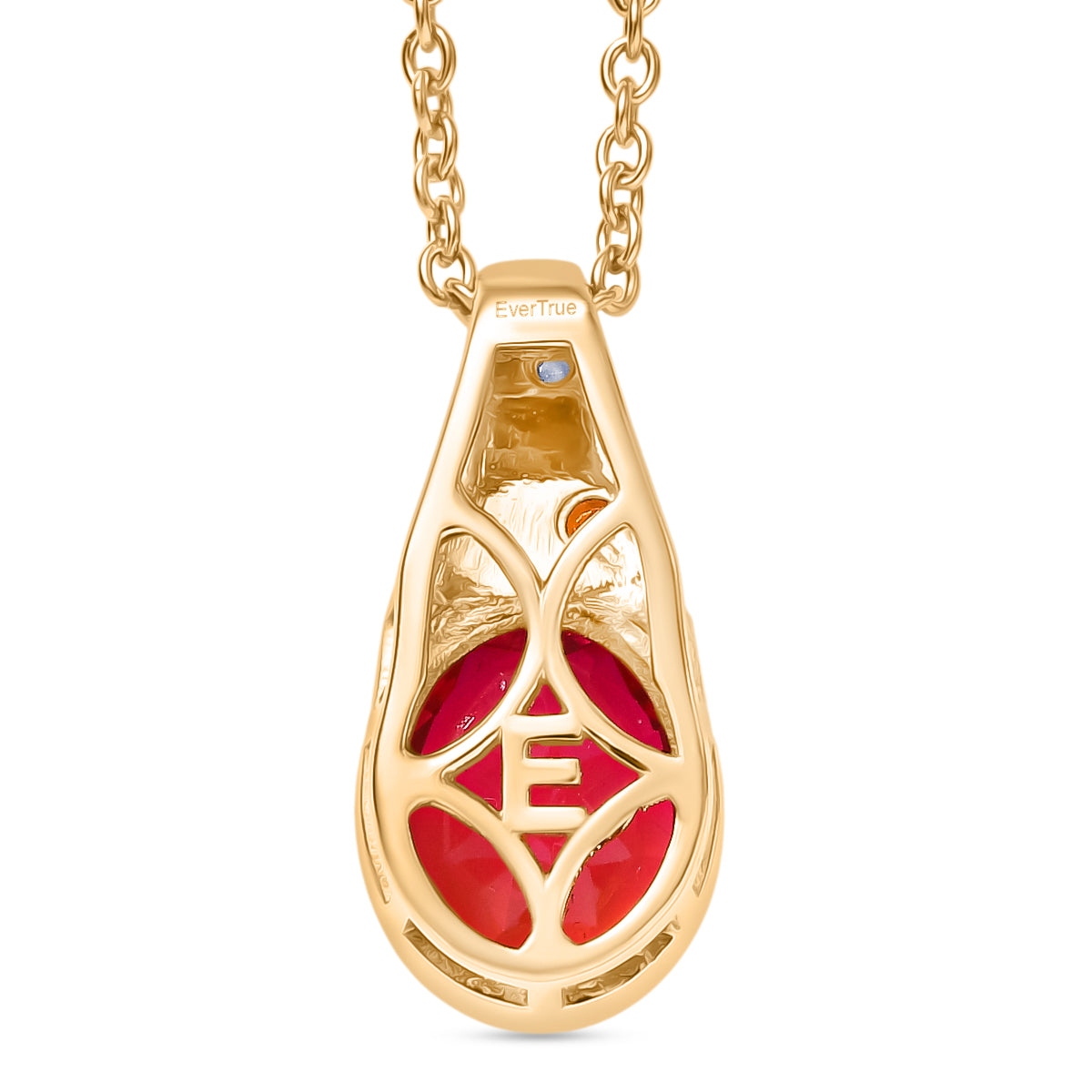EVER TRUE Sunset Quarz Triplette, Salamanca Feueropal Anhänger, goldfarbenes nickelfreies Messing, 316L Edelstahlkette 50 cm ca. 2.91 ct