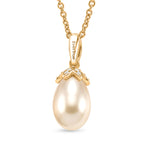 EVER TRUE Rosa Süßwasser Perle (13x9 mm), Weißer Zirkon Schmuckset ca. 50 cm
