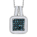 D'Joy blauer und weißer Diamant Anhänger mit 50cm Kette - 1 ct.
