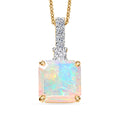 LUXURIANT DIAMOND - AAA Natürlicher, äthiopischer Welo Opal, Lab Grown Diamant Schmuckset ca. 50 cm ca. 2,78 ct.