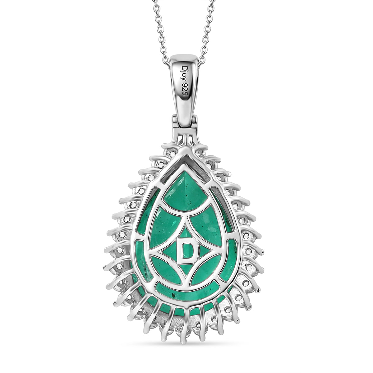 Smaragd-Quarz Triplette, Weißer Zirkon Schmuckset ca. 50 cm 925 Silber Rhodiniert ca. 21,65 ct.