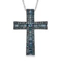 CULLINAN MINE - Blauer Diamant Schmuckset ca. 50 cm 925 Silber Rhodiniert ca. 0.69 ct