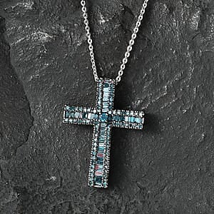 CULLINAN MINE - Blauer Diamant Schmuckset ca. 50 cm 925 Silber Rhodiniert ca. 0.69 ct