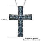 CULLINAN MINE - Blauer Diamant Schmuckset ca. 50 cm 925 Silber Rhodiniert ca. 0.69 ct