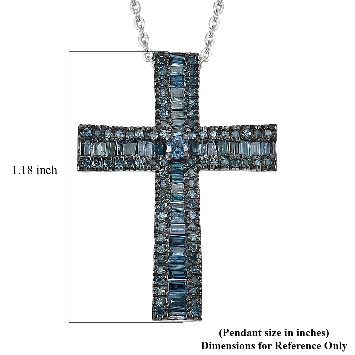 CULLINAN MINE - Blauer Diamant Schmuckset ca. 50 cm 925 Silber Rhodiniert ca. 0.69 ct