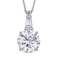 D'Joy Moissanit Anhänger mit Kette ca. 50 cm 925 Silber Rhodiniert ca. 3.78 ct