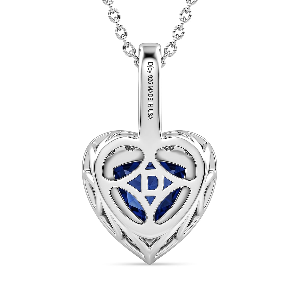 D'Joy AGI zertifizierter und geprüfter AA Tansanit und Moissanit Anhänger mit 50cm Kette, 925 Silber rhodiniert - 1,54 ct.