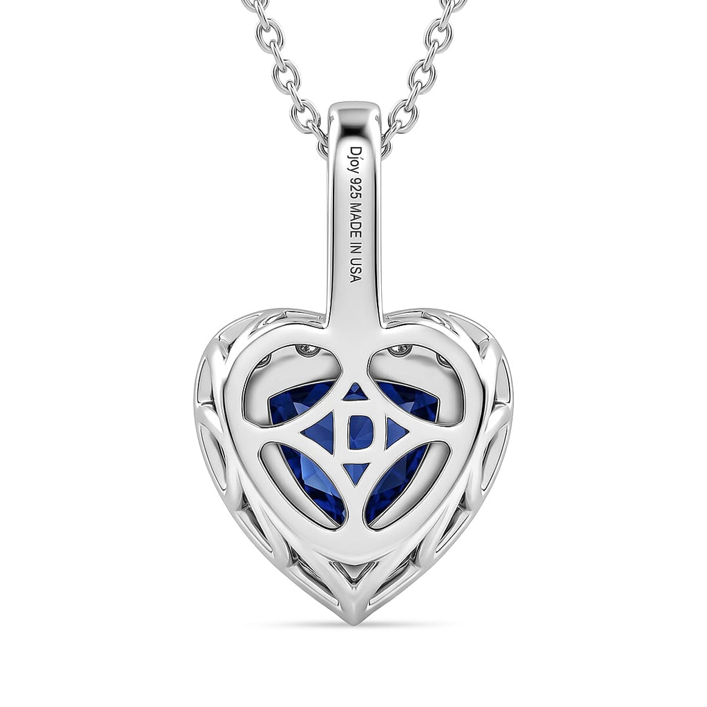 D'Joy AGI zertifizierter und geprüfter AA Tansanit und Moissanit Anhänger mit 50cm Kette, 925 Silber rhodiniert - 1,54 ct.