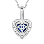 D'Joy AGI zertifizierter und geprüfter AA Tansanit und Moissanit Anhänger mit 50cm Kette, 925 Silber rhodiniert - 1,54 ct.