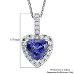 D'Joy AGI zertifizierter und geprüfter AA Tansanit und Moissanit Anhänger mit 50cm Kette, 925 Silber rhodiniert - 1,54 ct.